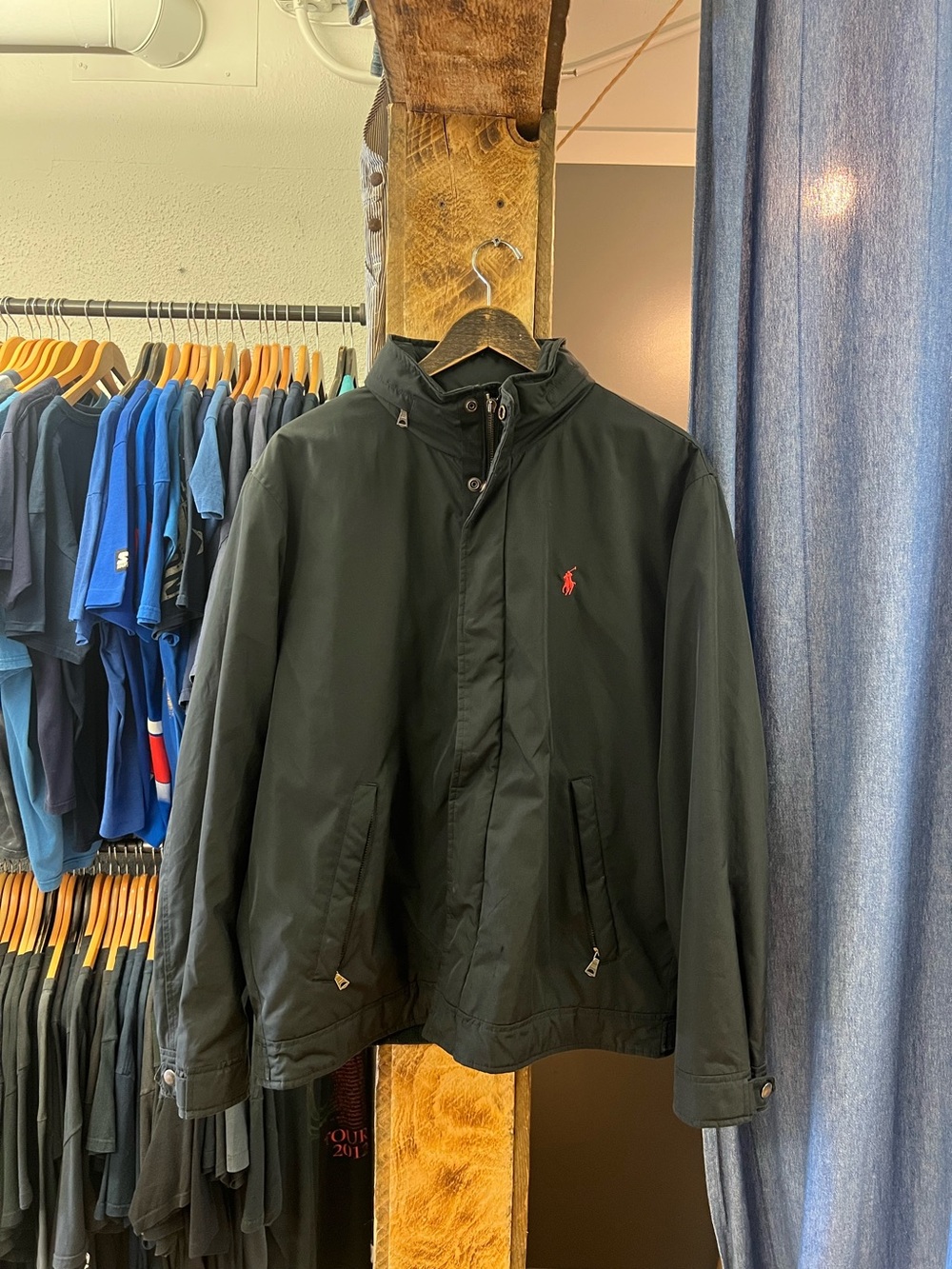 Vintage Polo Ralph Lauren Black Nylon Bomber Jacket